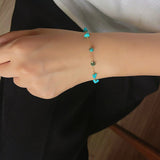 Colorful Chip Stone Starry Thin Bracelet (Turquoise & Tourmaline) - floysun