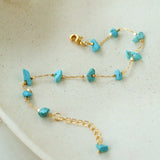 Colorful Chip Stone Starry Thin Bracelet (Turquoise & Tourmaline) - floysun