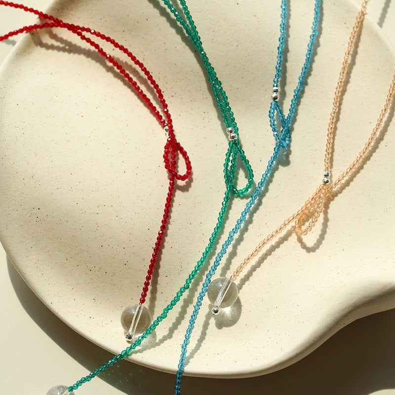Colorful Crystal Beaded Long Necklace - floysun
