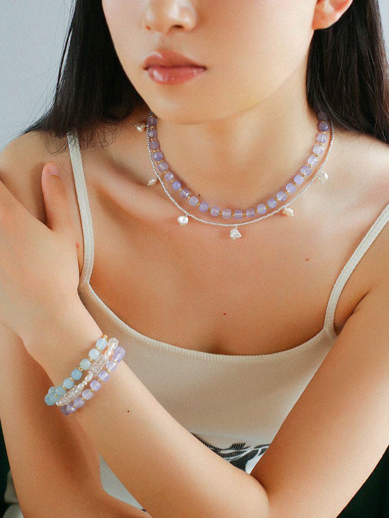 Colorful Dopamine Candy Tourmaline Beaded Necklace - floysun