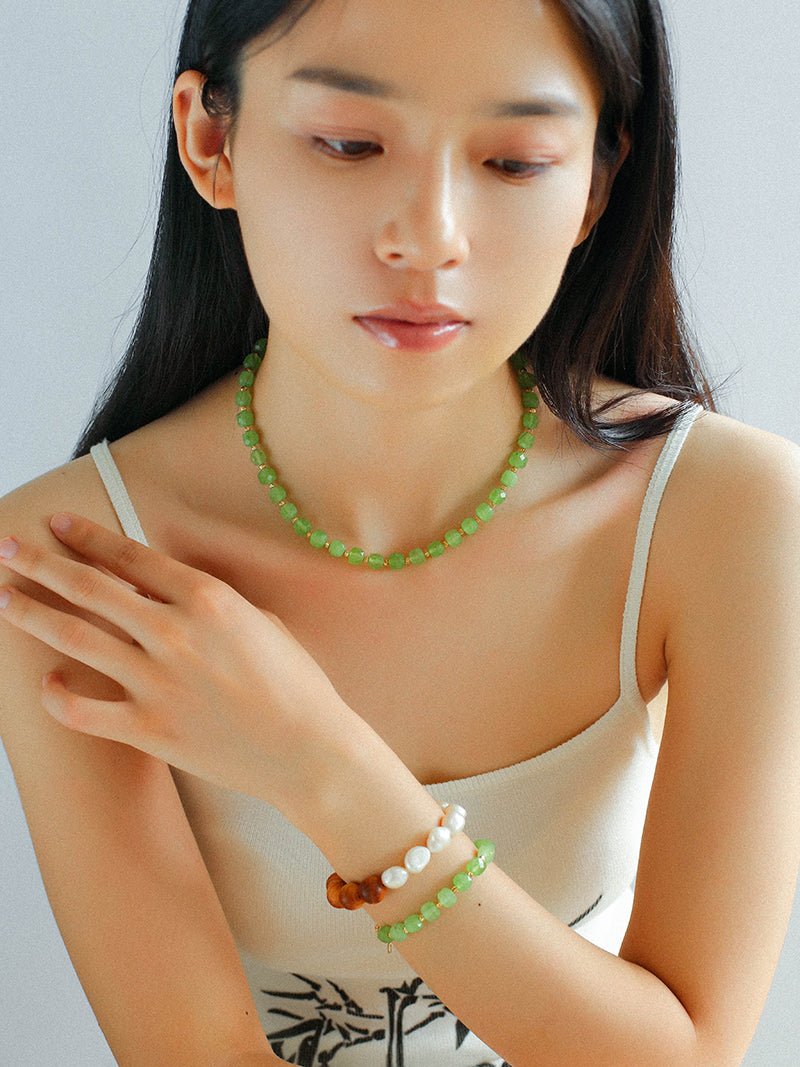 Colorful Dopamine Candy Tourmaline Beaded Necklace - floysun