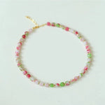 Colorful Dopamine Candy Tourmaline Beaded Necklace - floysun
