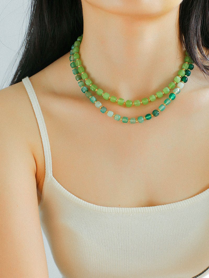 Colorful Dopamine Candy Tourmaline Beaded Necklace - floysun