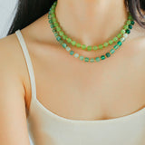 Colorful Dopamine Candy Tourmaline Beaded Necklace - floysun