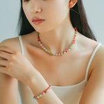 Colorful Dopamine Candy Tourmaline Beaded Necklace - floysun