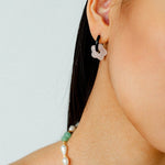 Colorful Enamel Flower Hoop Earrings - floysun