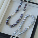 Colorful Freshwater Pearl and Silver Ball Beaded Necklace - floysun