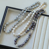 Colorful Freshwater Pearl and Silver Ball Beaded Necklace - floysun