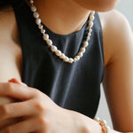 Colorful Freshwater Pearl and Silver Ball Beaded Necklace - floysun
