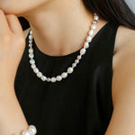 Colorful Freshwater Pearl and Silver Ball Beaded Necklace - floysun