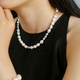 Colorful Freshwater Pearl and Silver Ball Beaded Necklace - floysun