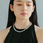 Colorful Freshwater Pearl and Silver Ball Beaded Necklace - floysun