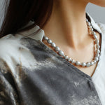 Colorful Freshwater Pearl and Silver Ball Beaded Necklace - floysun