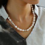 Colorful Freshwater Pearl and Silver Ball Beaded Necklace - floysun