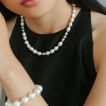 Colorful Freshwater Pearl and Silver Ball Beaded Necklace - floysun