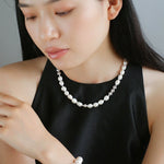 Colorful Freshwater Pearl and Silver Ball Beaded Necklace - floysun