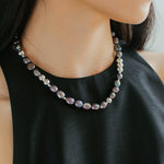 Colorful Freshwater Pearl and Silver Ball Beaded Necklace - floysun