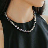 Colorful Freshwater Pearl and Silver Ball Beaded Necklace - floysun