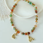 Colorful Gemstone Initial Necklace - floysun
