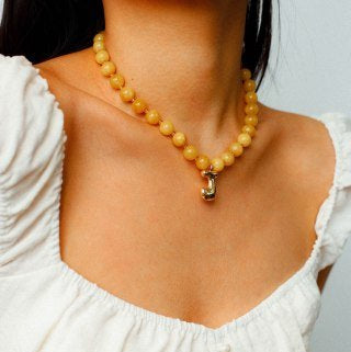 Colorful Gemstone Initial Necklace - floysun