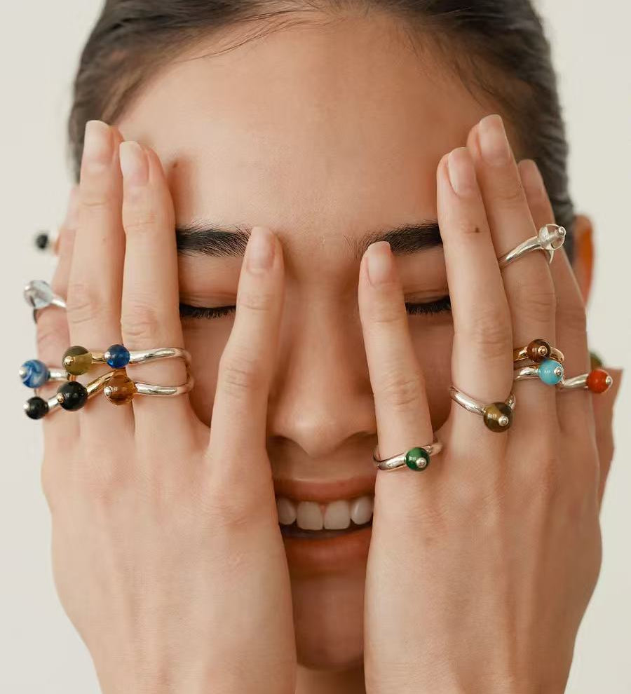 Colorful Glass Ring Express Your Mood with Vibrance - floysun