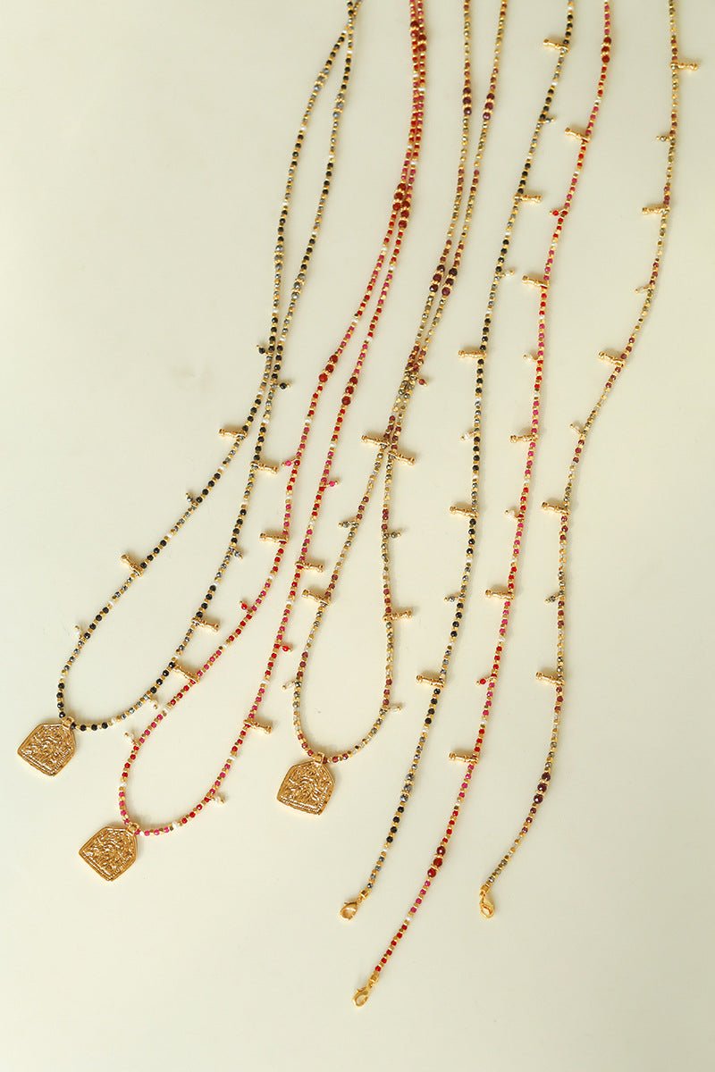 Colorful Mini Natural Stone Necklace | Bohemian Layering Style - floysun