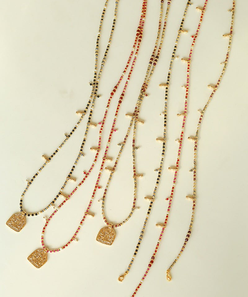 Colorful Mini Natural Stone Necklace | Bohemian Layering Style - floysun