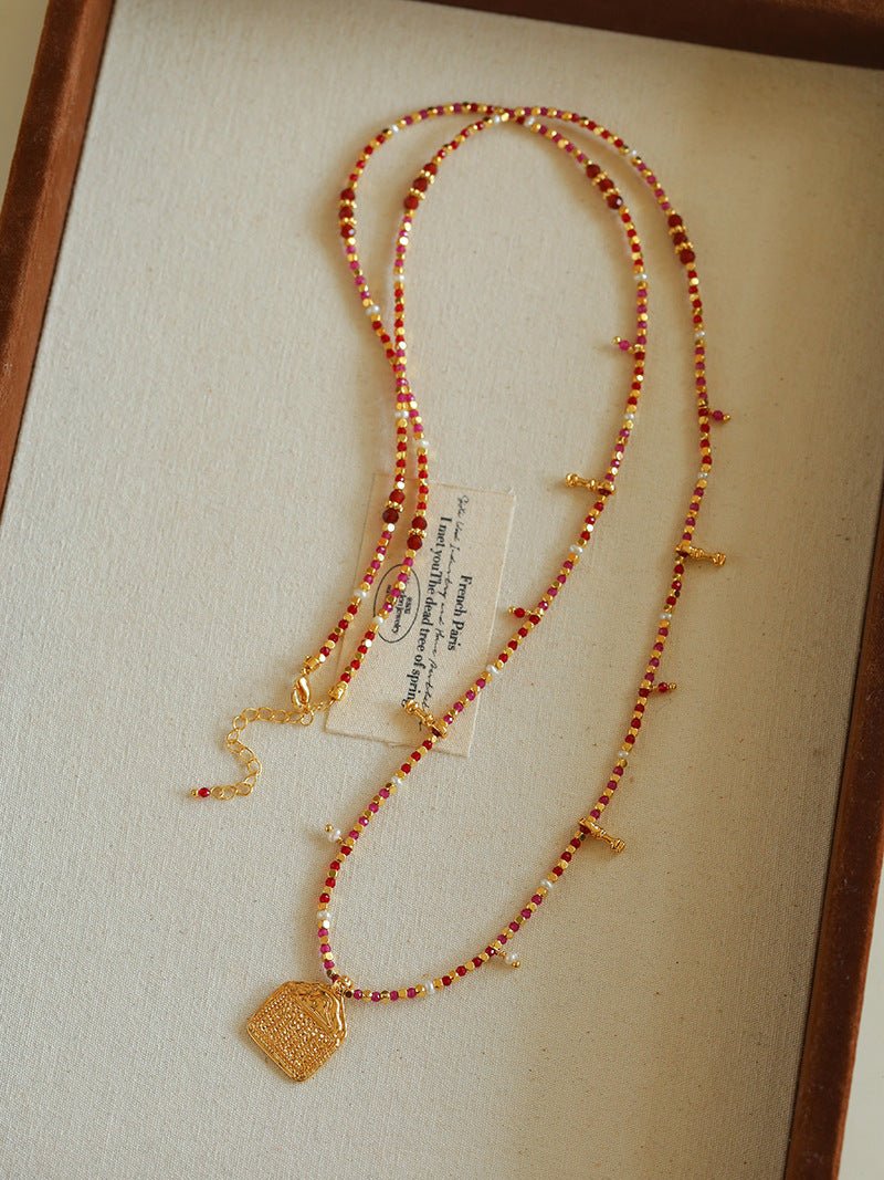 Colorful Mini Natural Stone Necklace | Bohemian Layering Style - floysun