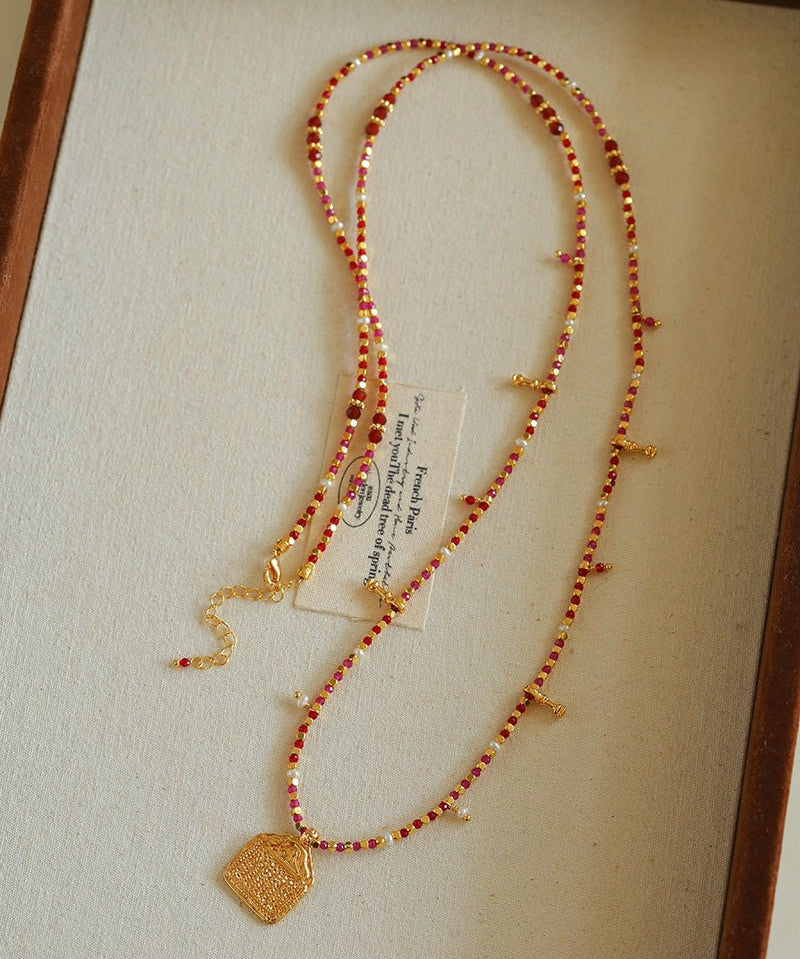 Colorful Mini Natural Stone Necklace | Bohemian Layering Style - floysun