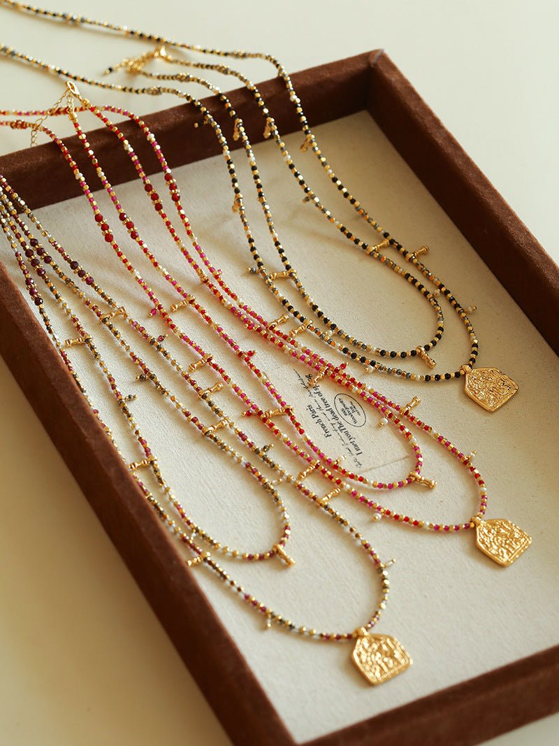 Colorful Mini Natural Stone Necklace | Bohemian Layering Style - floysun