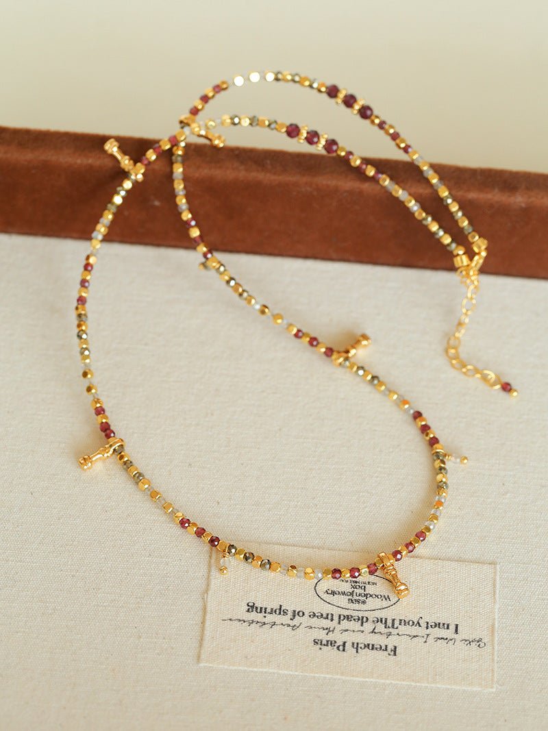 Colorful Mini Natural Stone Necklace | Bohemian Layering Style - floysun