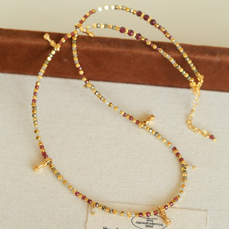 Colorful Mini Natural Stone Necklace | Bohemian Layering Style - floysun