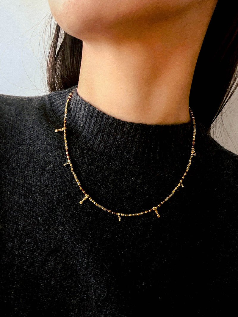 Colorful Mini Natural Stone Necklace | Bohemian Layering Style - floysun