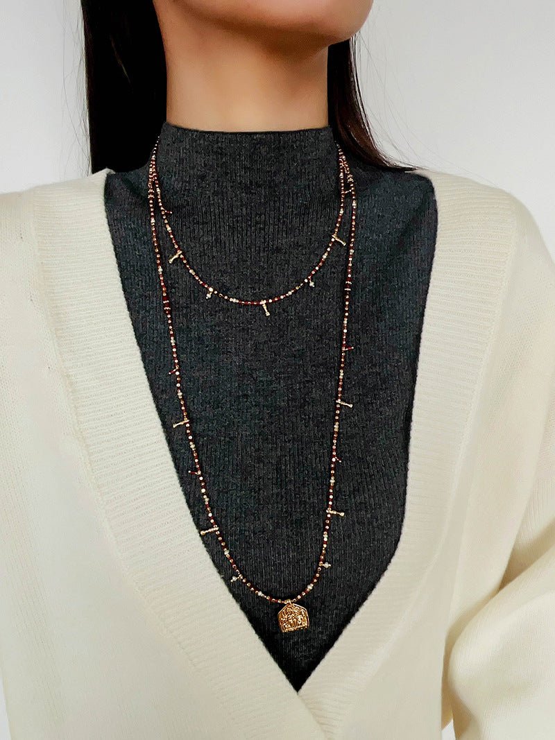 Colorful Mini Natural Stone Necklace | Bohemian Layering Style - floysun