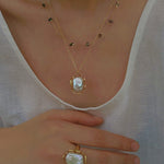 Colorful Natural Chip Bead Starry Collarbone Necklace (Turquoise & Tourmaline) - floysun