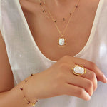 Colorful Natural Chip Bead Starry Collarbone Necklace (Turquoise & Tourmaline) - floysun