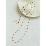 Colorful Natural Chip Bead Starry Collarbone Necklace (Turquoise & Tourmaline) - floysun