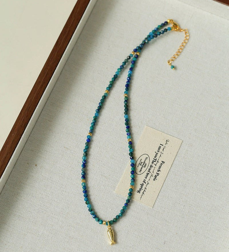Colorful Natural Stone Beaded Necklace with Multi - element Pendants - floysun