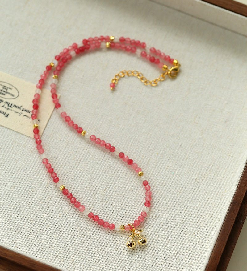 Colorful Natural Stone Beaded Necklace with Multi - element Pendants - floysun