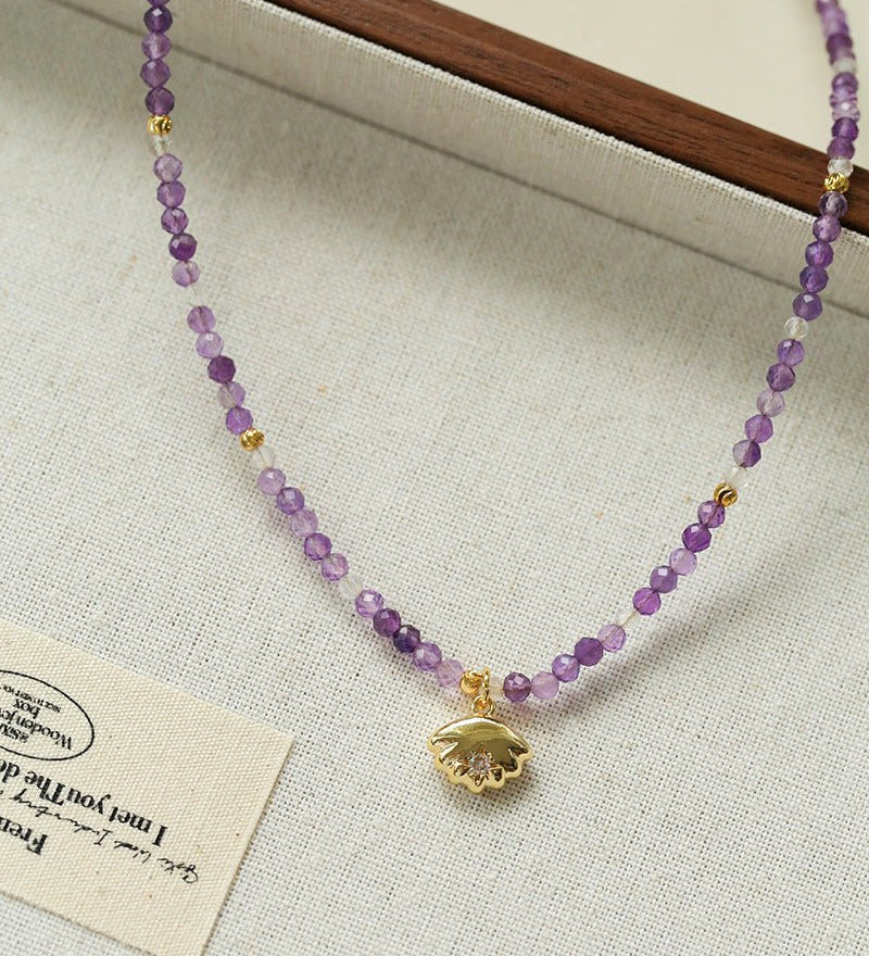 Colorful Natural Stone Beaded Necklace with Multi - element Pendants - floysun