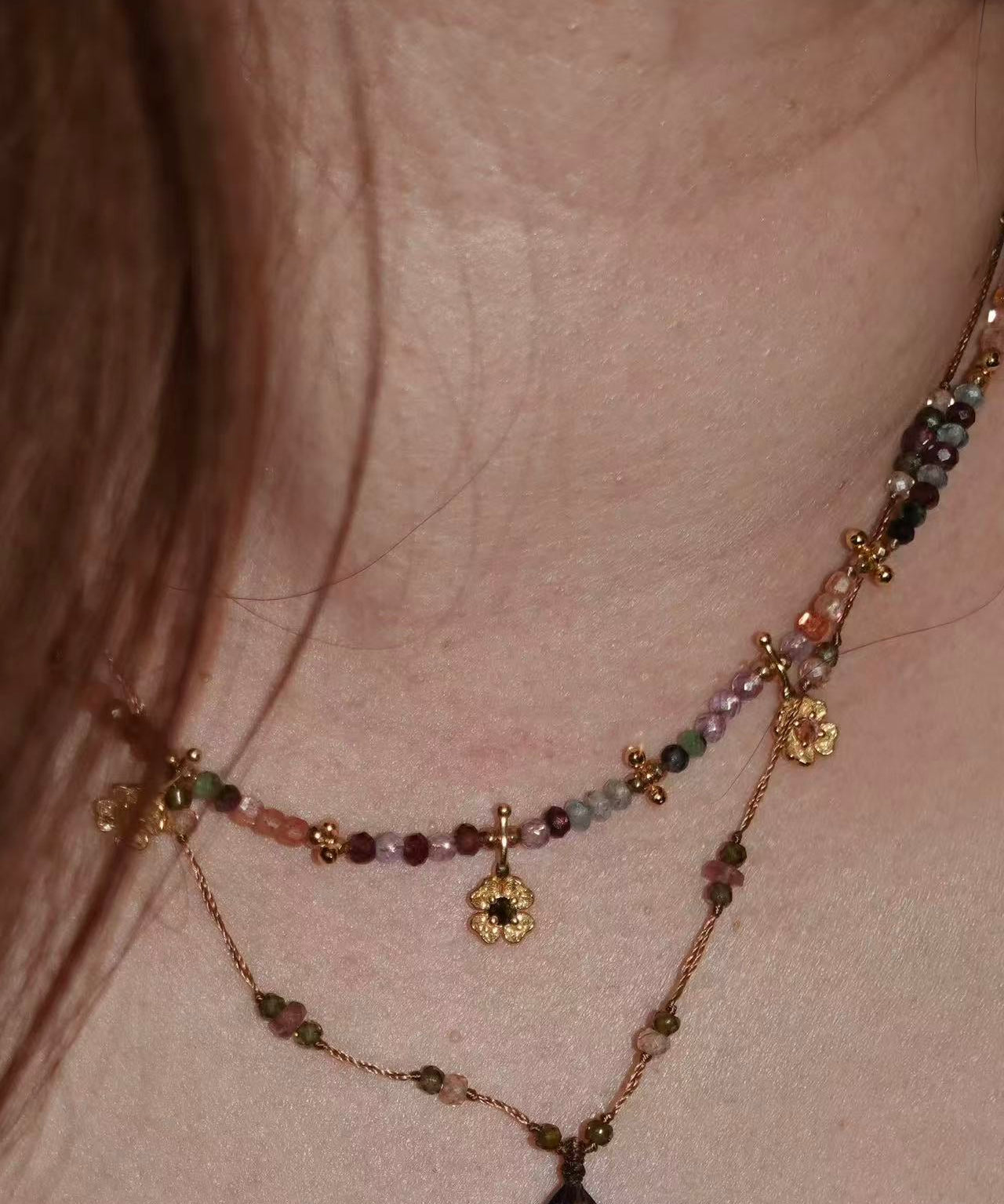 Colorful Natural Stone Flower Necklace | Delicate Spring & Summer Charm - floysun