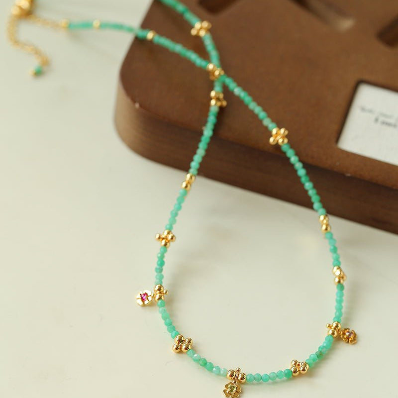 Colorful Natural Stone Flower Necklace | Delicate Spring & Summer Charm - floysun
