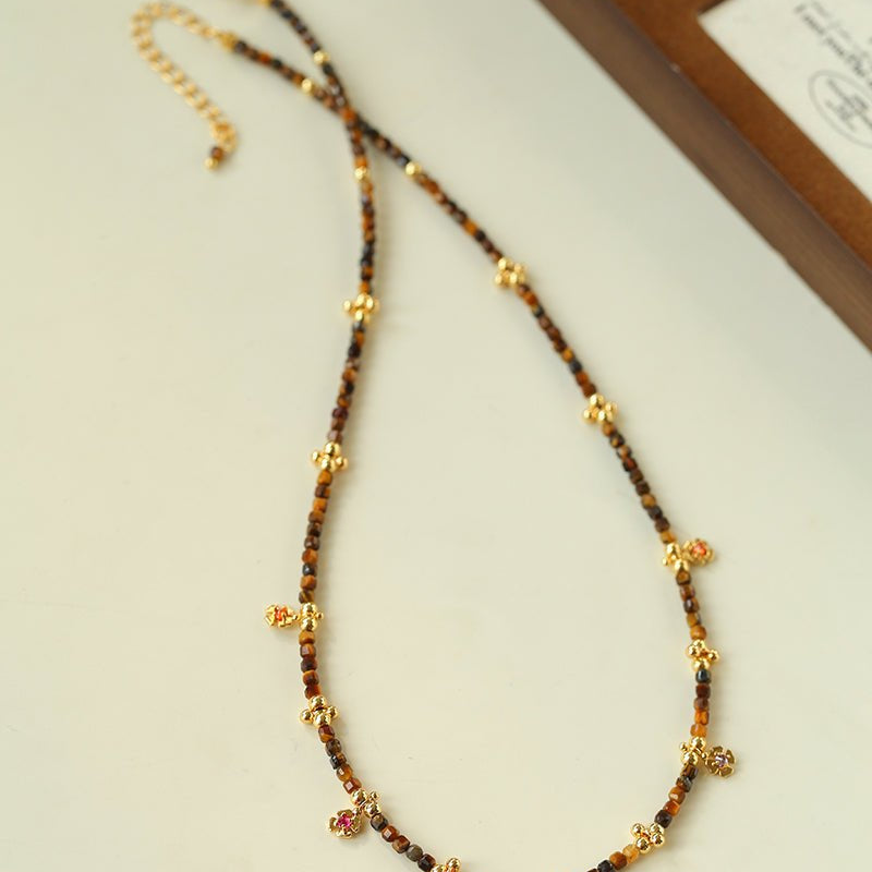 Colorful Natural Stone Flower Necklace | Delicate Spring & Summer Charm - floysun