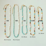 Colorful Natural Stone Pearl Stacked Beads Necklace - floysun