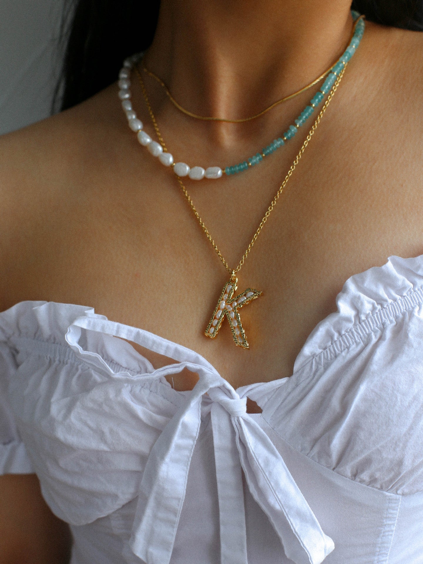 Colorful Natural Stone Pearl Stacked Beads Necklace - floysun