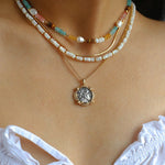 Colorful Natural Stone Pearl Stacked Beads Necklace - floysun