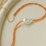 Colorful Optimized Natural Stone & Baroque Pearl Handmade Beaded Necklace - floysun