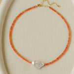 Colorful Optimized Natural Stone & Baroque Pearl Handmade Beaded Necklace - floysun
