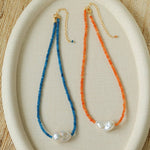 Colorful Optimized Natural Stone & Baroque Pearl Handmade Beaded Necklace - floysun