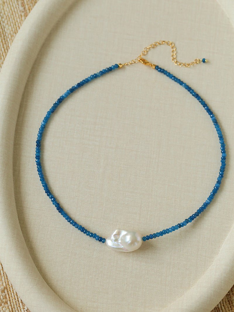 Colorful Optimized Natural Stone & Baroque Pearl Handmade Beaded Necklace - floysun